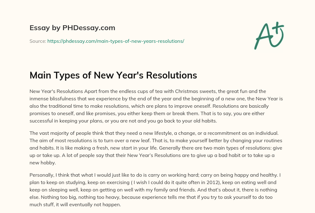 academic new year resolutions essay