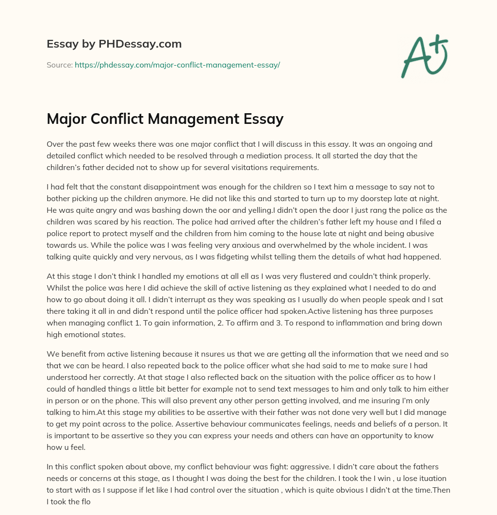 conflict management informative essay army