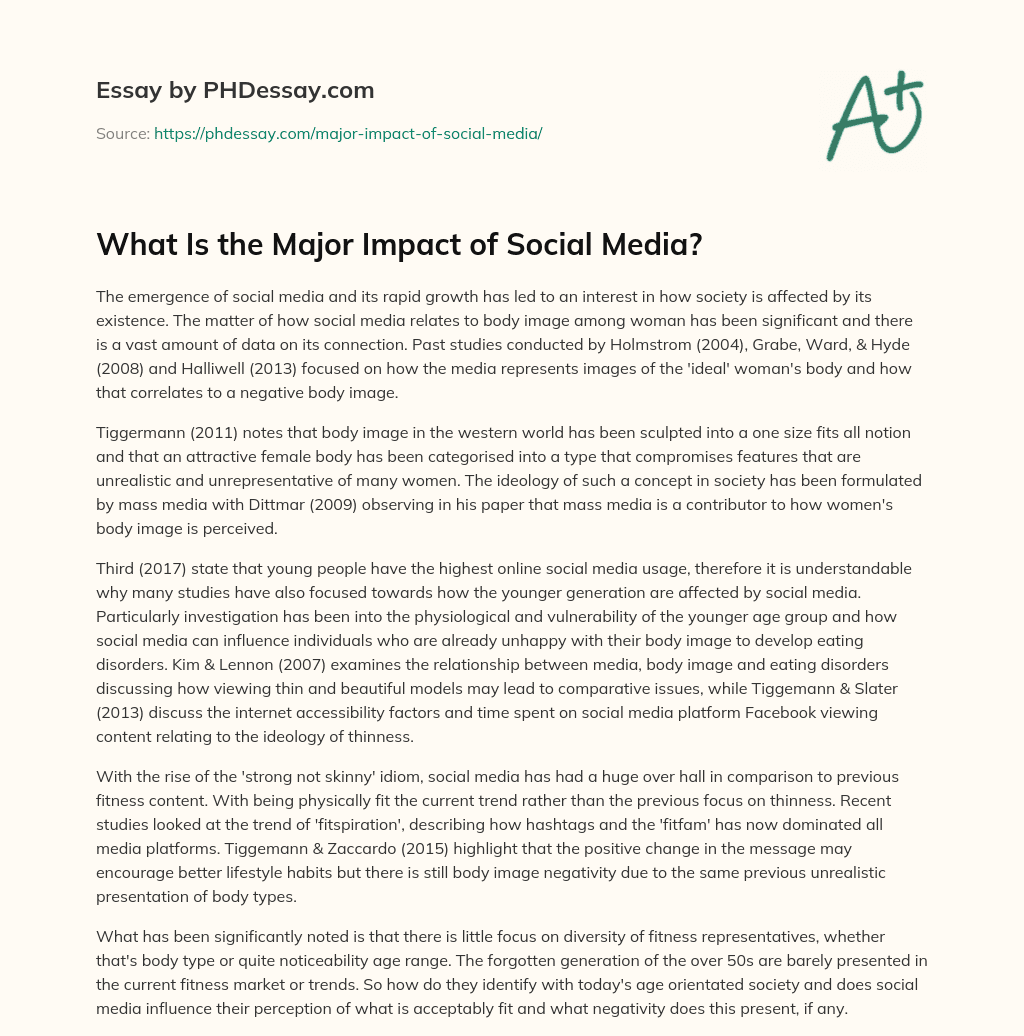 What Is the Major Impact of Social Media? essay