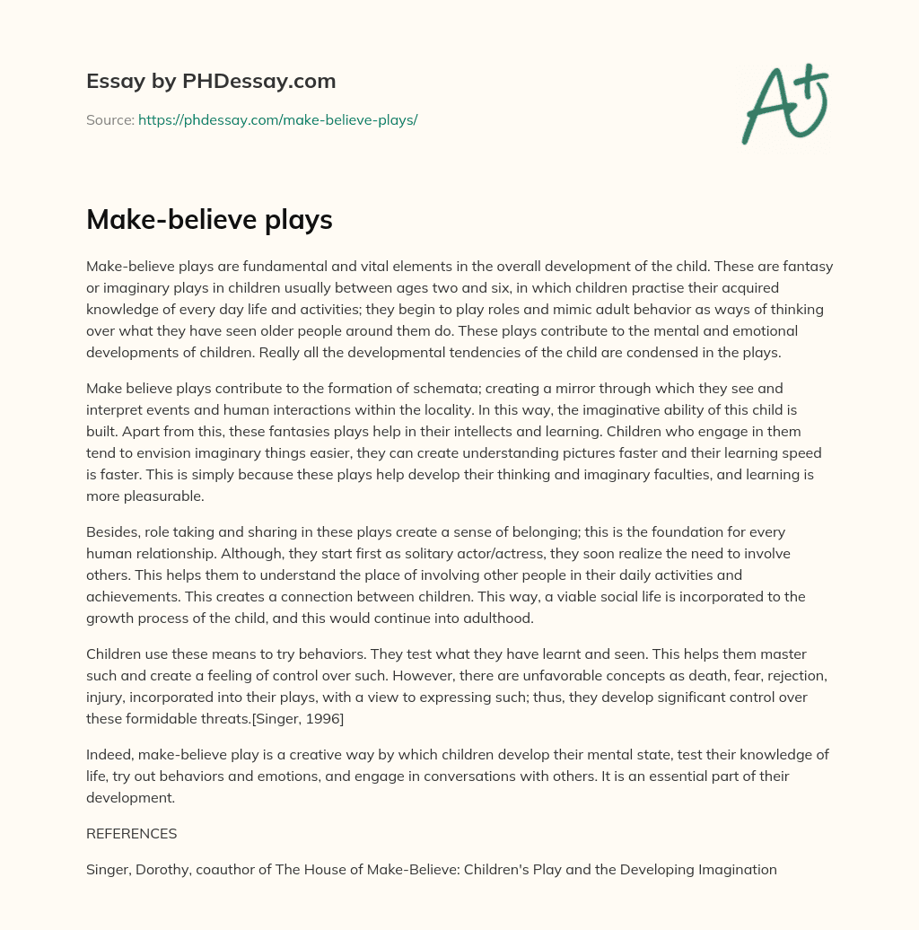 Make-believe plays essay