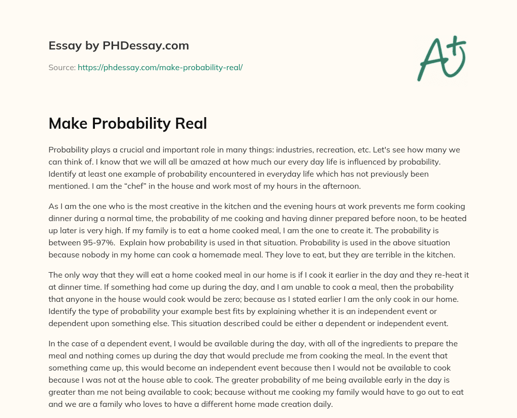 Make Probability Real essay