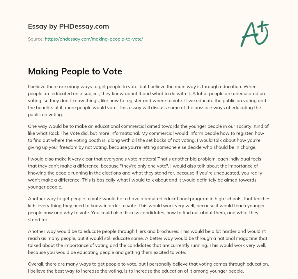 Making People to Vote essay
