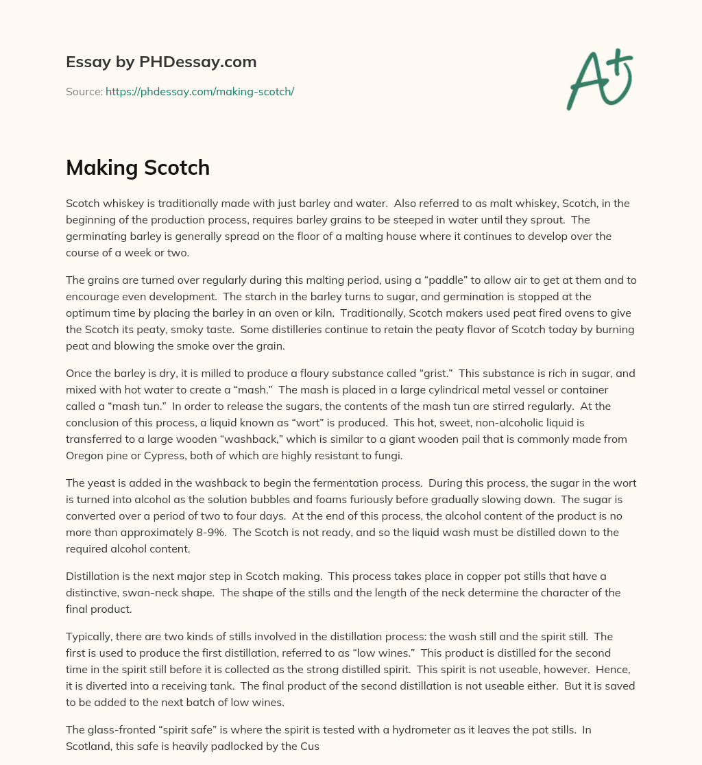 Making Scotch essay