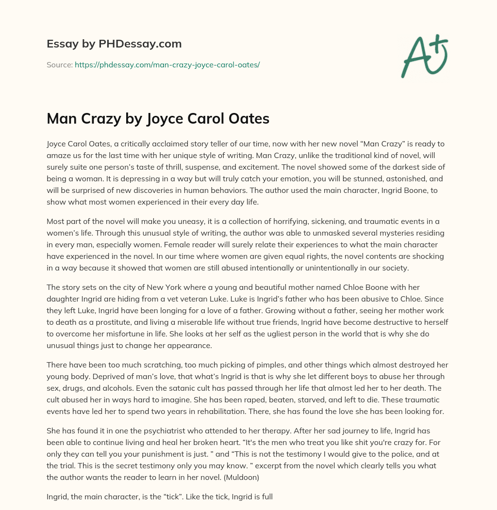 Man Crazy by Joyce Carol Oates essay