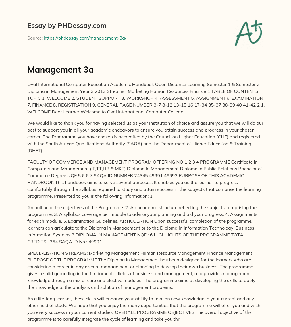 Marketing, Human Resources, and Finance Streams essay