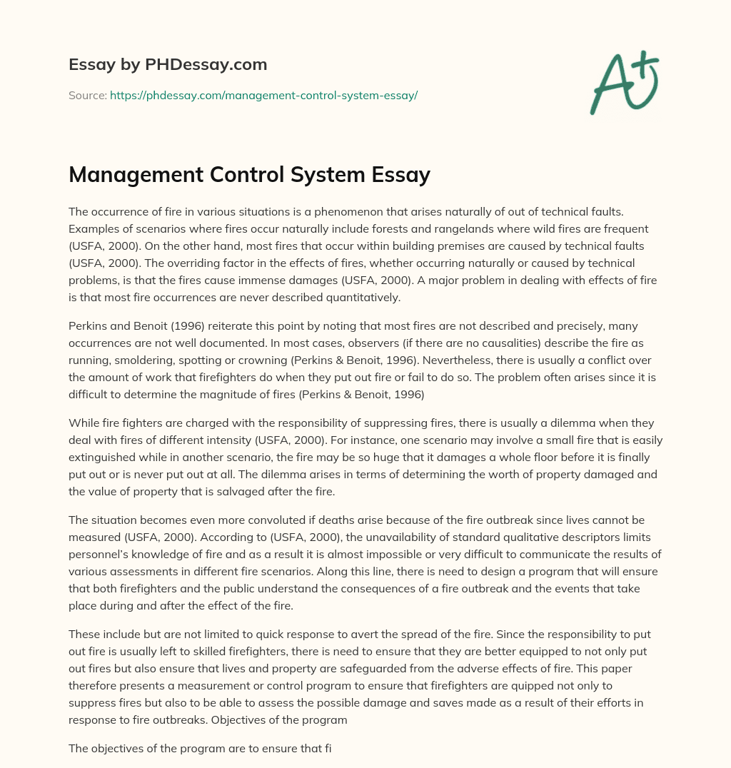 management control system research paper