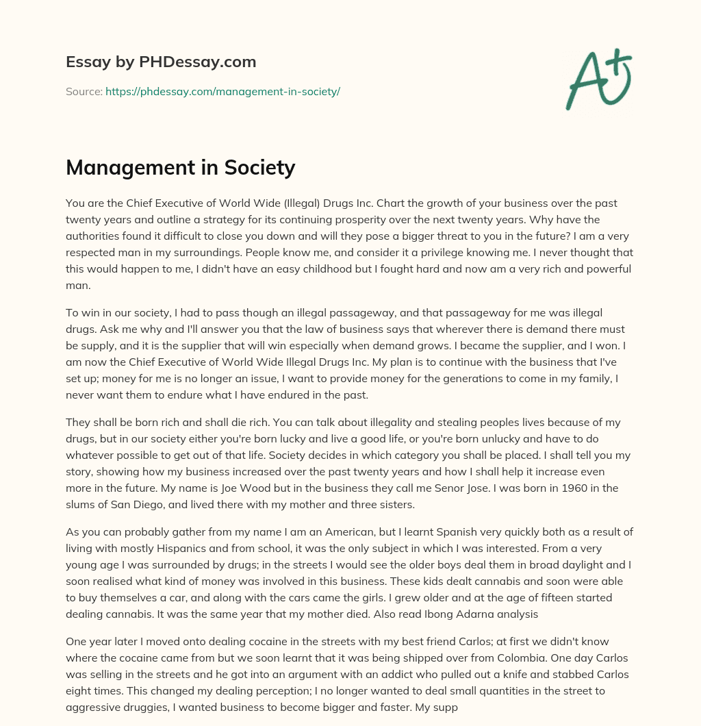 Management in Society essay
