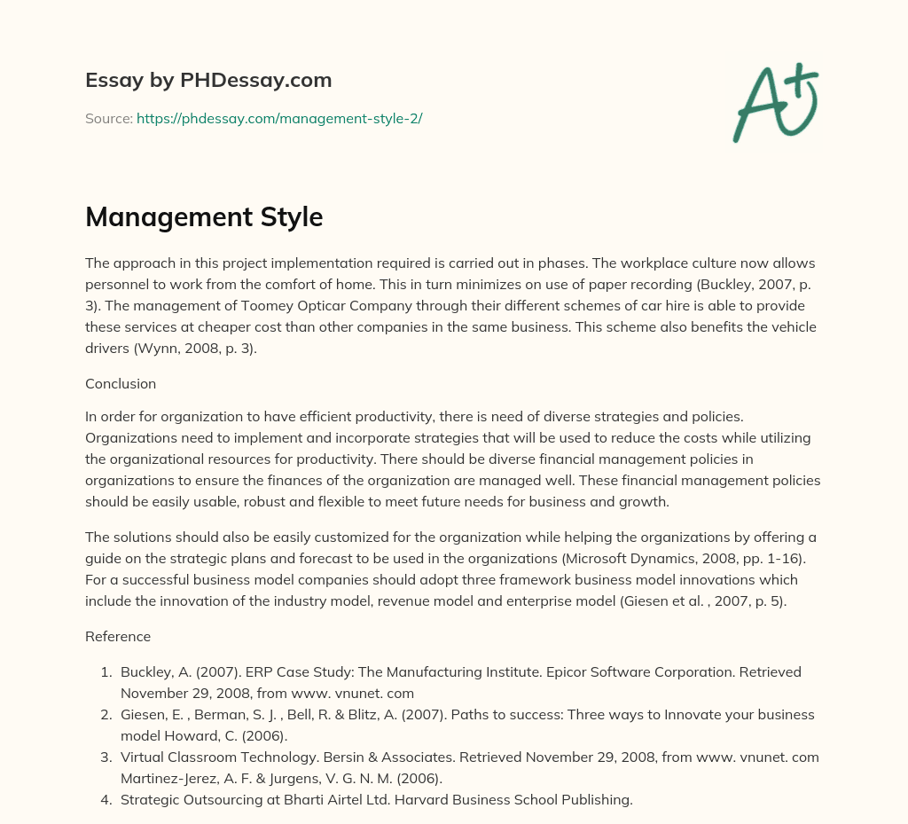 Management Style essay