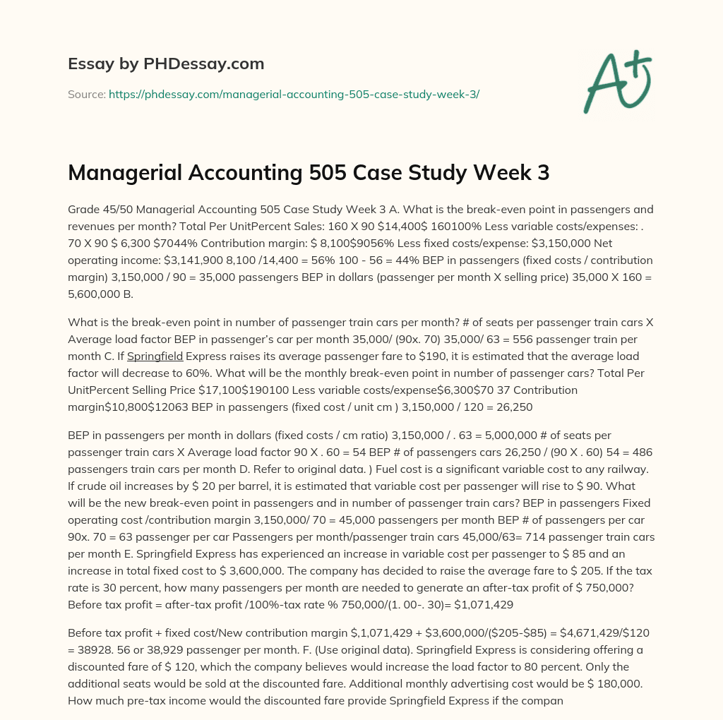 case study for managerial accounting