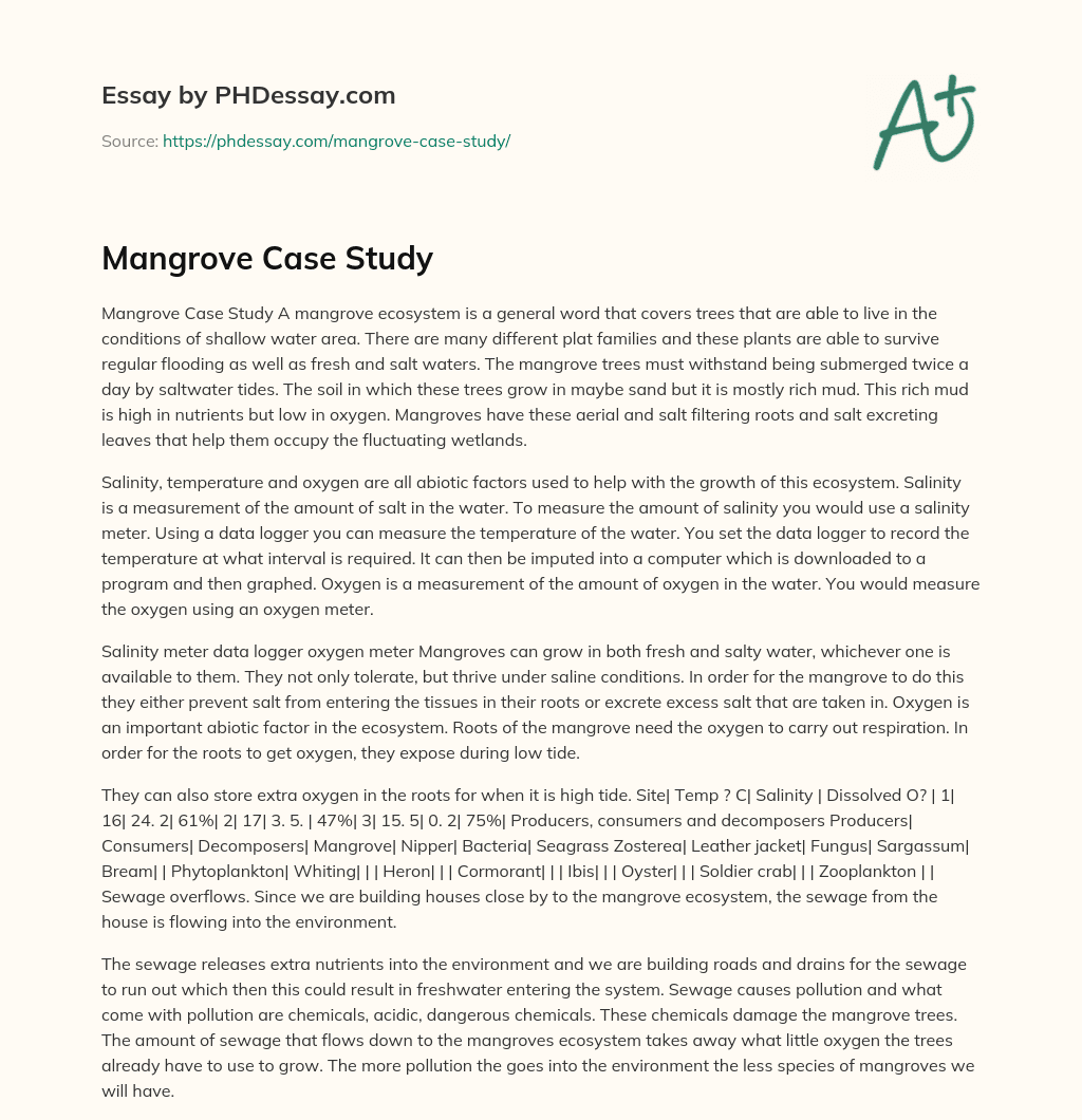 mangrove case study geography