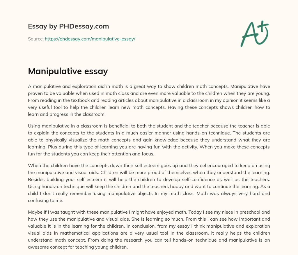 Manipulative essay essay