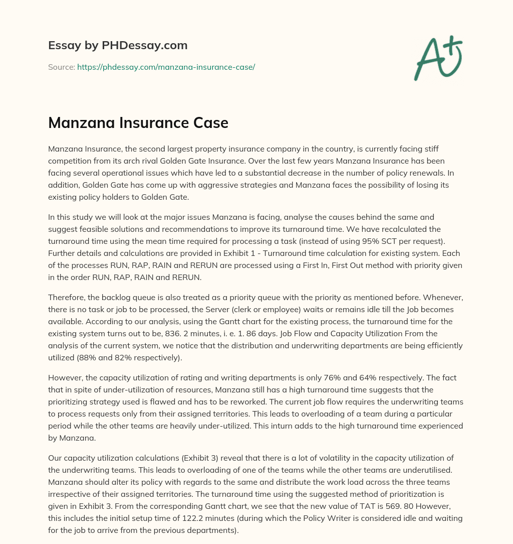 Manzana Insurance Case essay