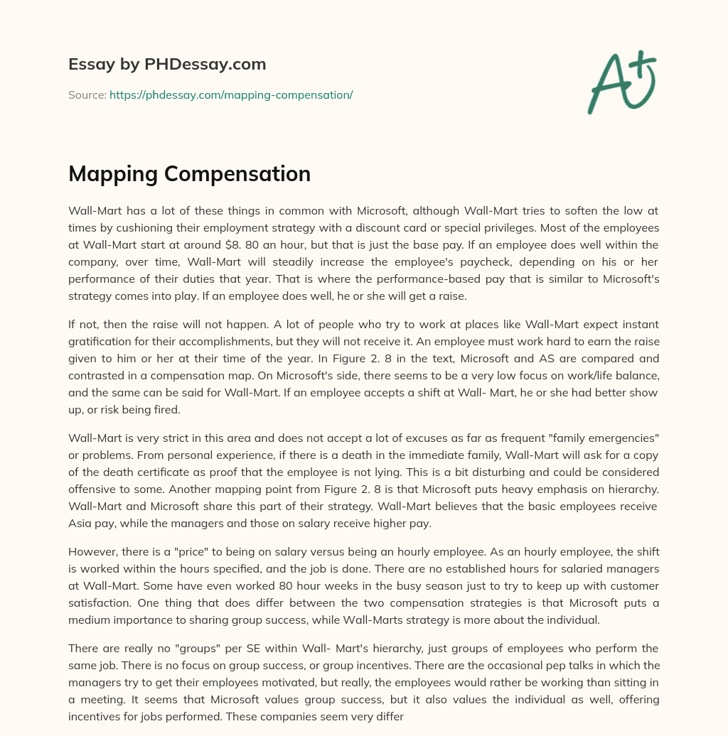 Mapping Compensation essay