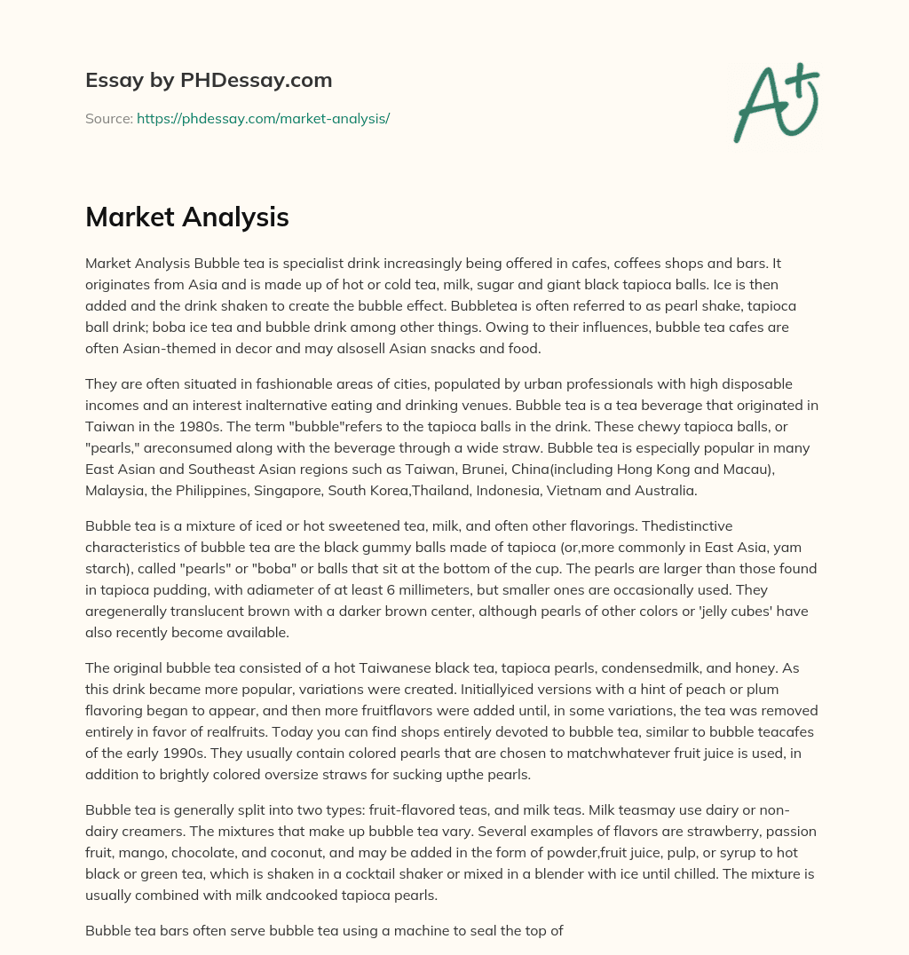 Market Analysis essay