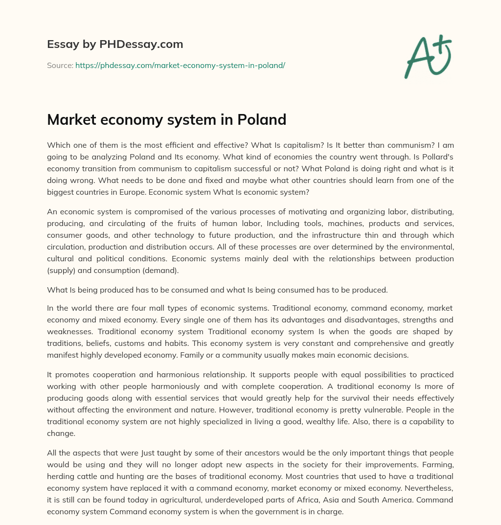 Market economy system in Poland essay