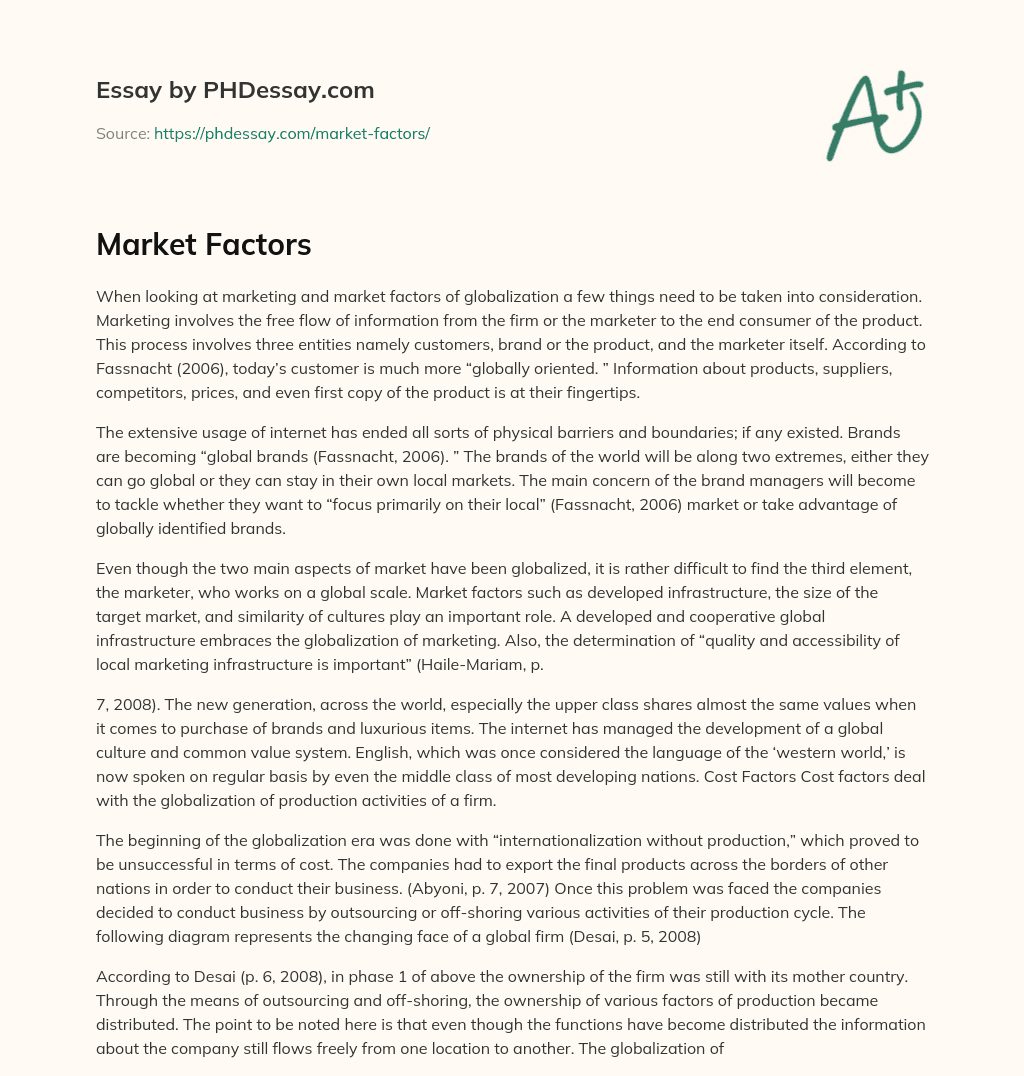 Market Factors essay