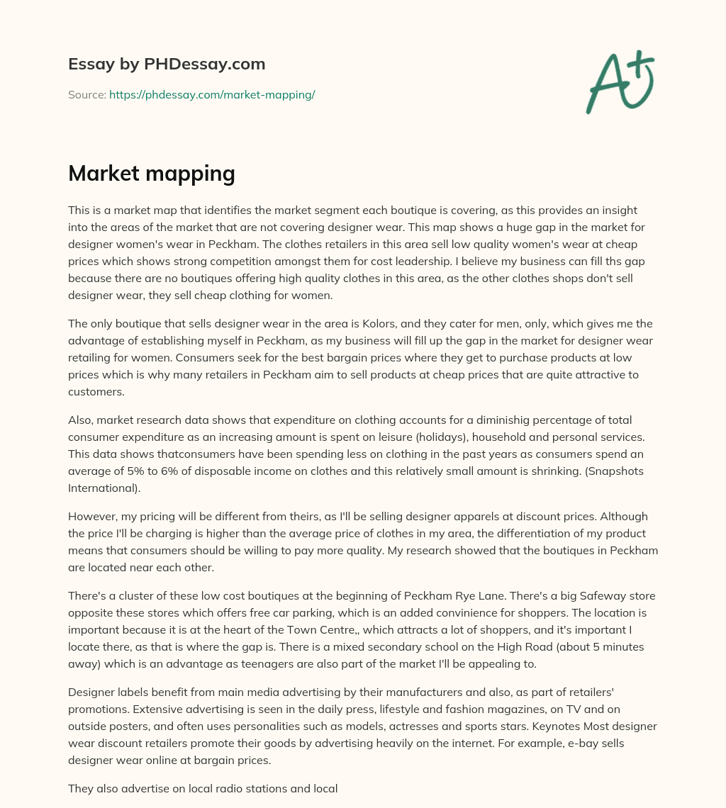Market mapping essay