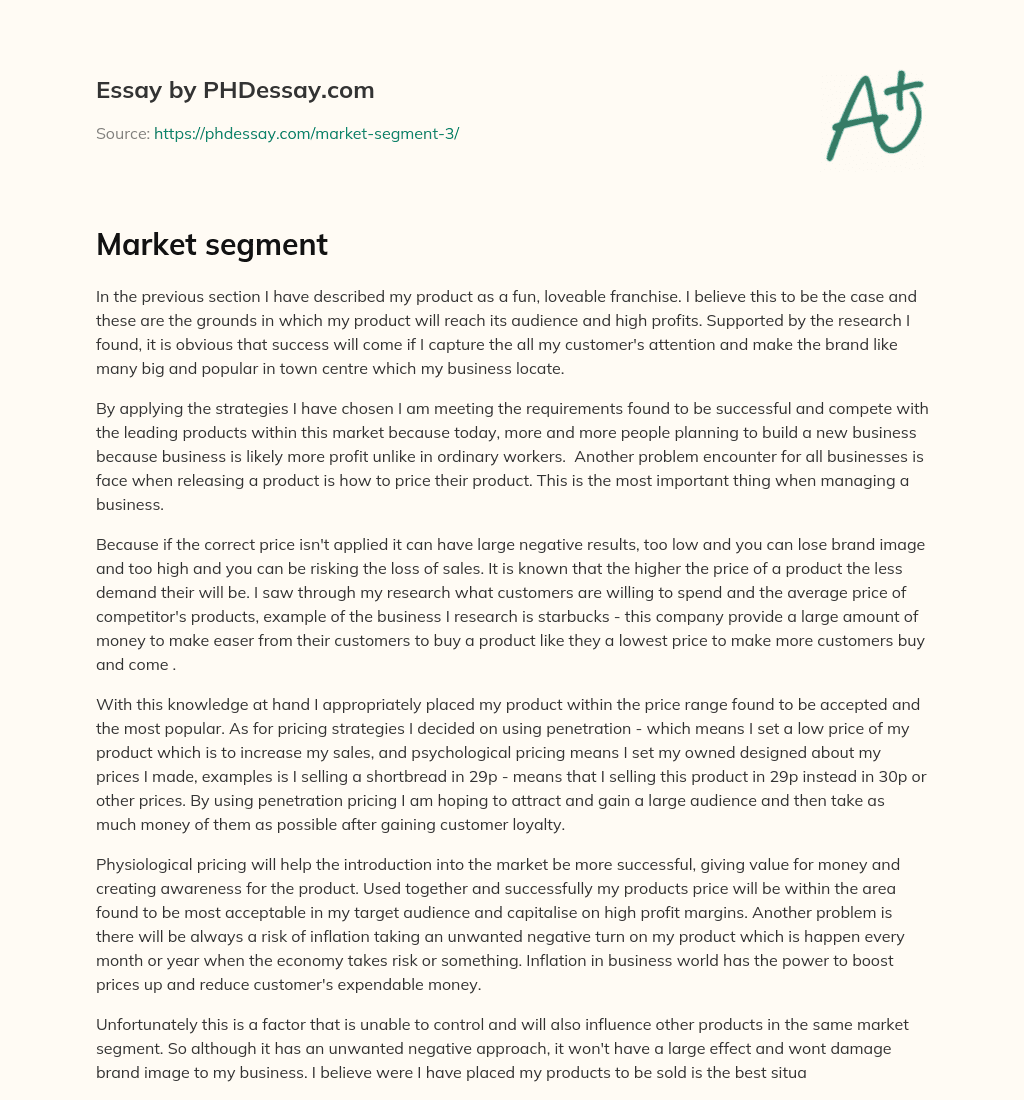 Market segment essay