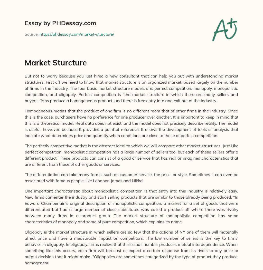 Market Sturcture essay