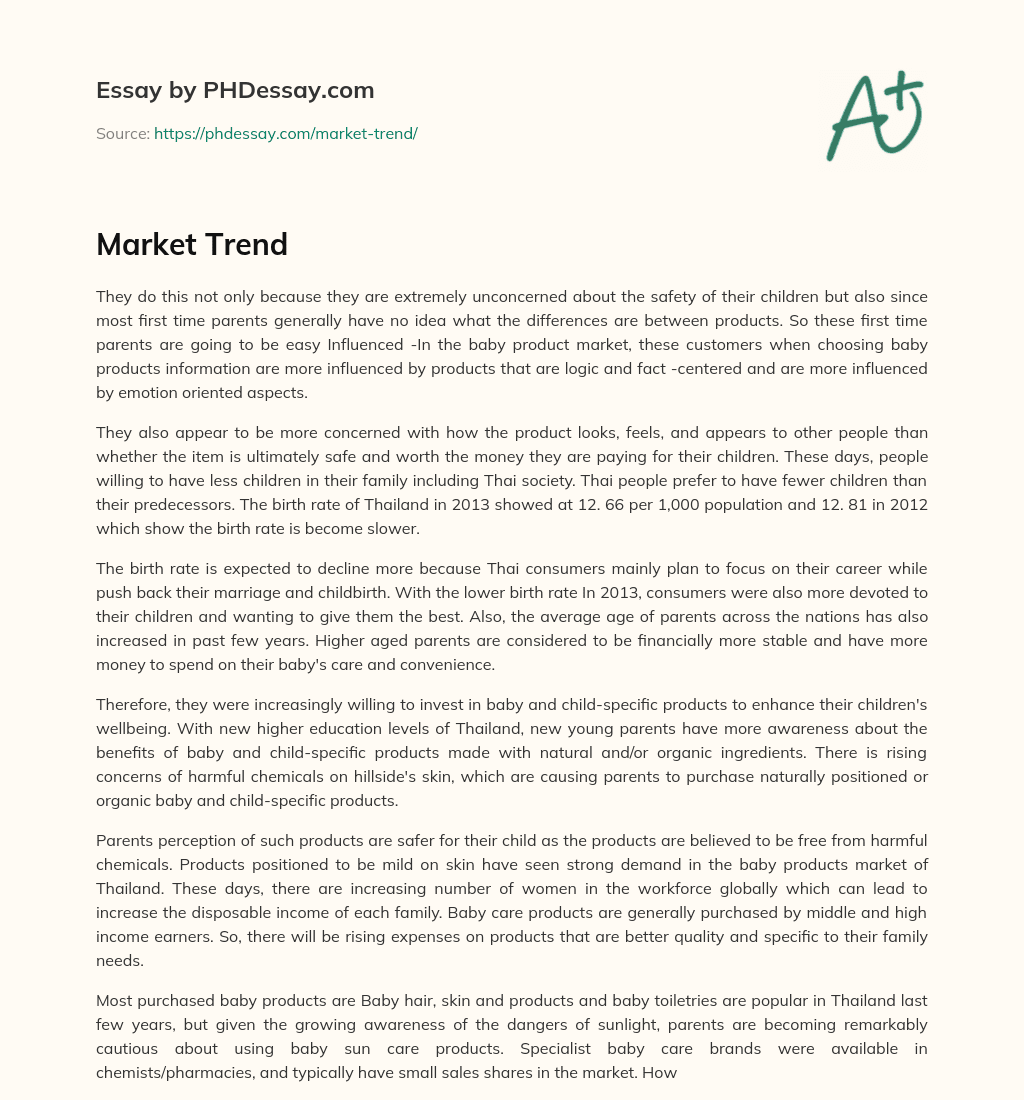 Market Trend essay