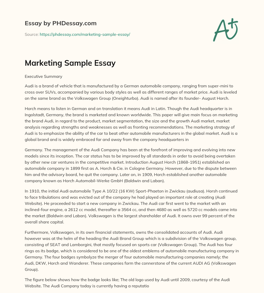 essay about marketing