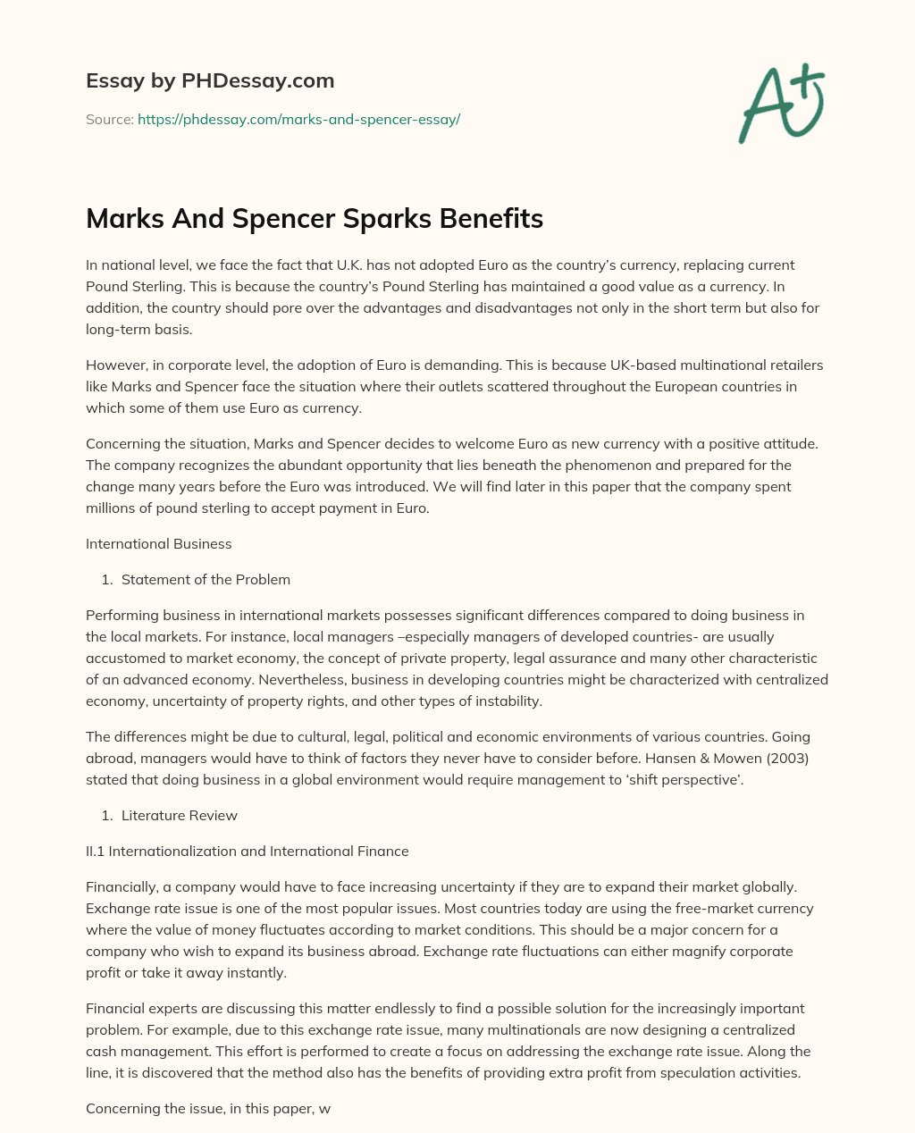 Marks And Spencer Sparks Benefits