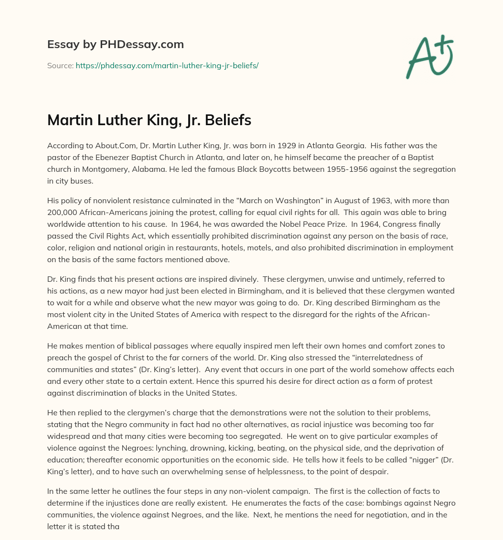 martin luther king jr dissertation pdf