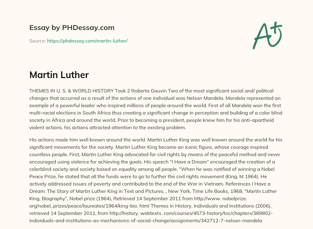 Martin Luther essay