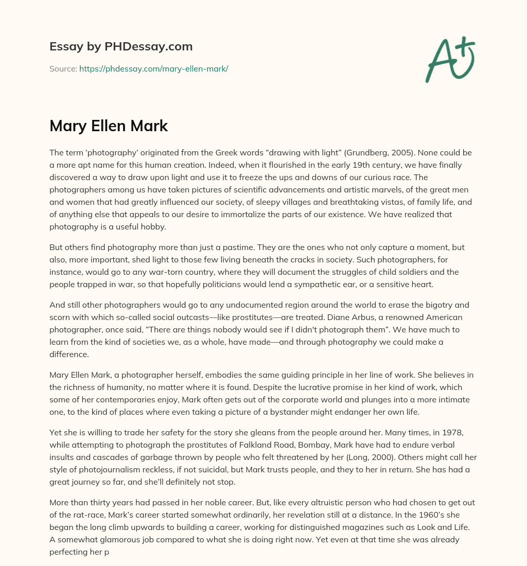 Mary Ellen Mark essay