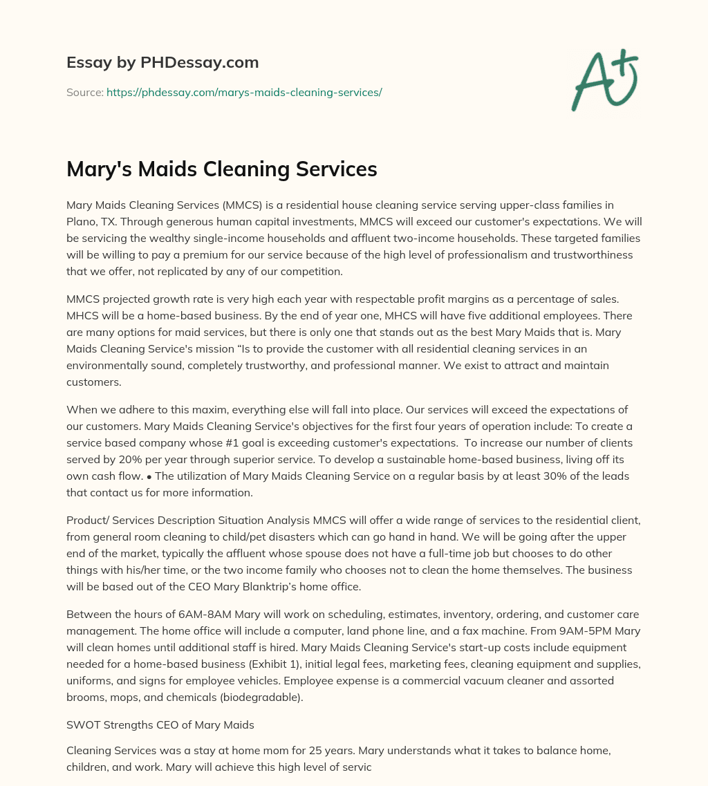 Mary's Maids Cleaning Services