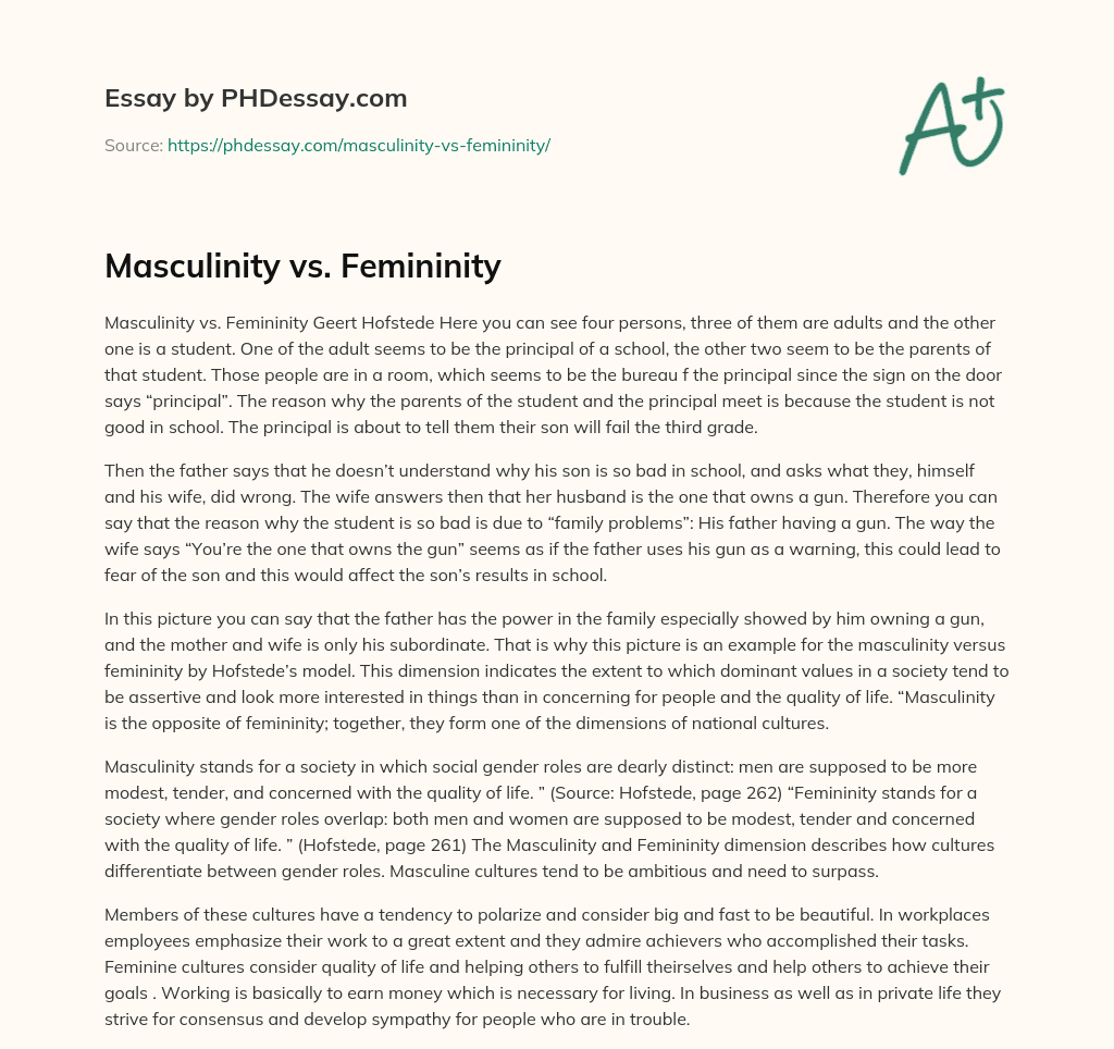 femininity masculinity essay