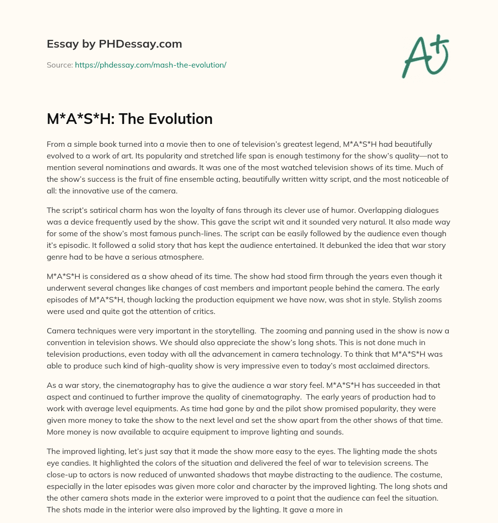 M*A*S*H:  The Evolution essay