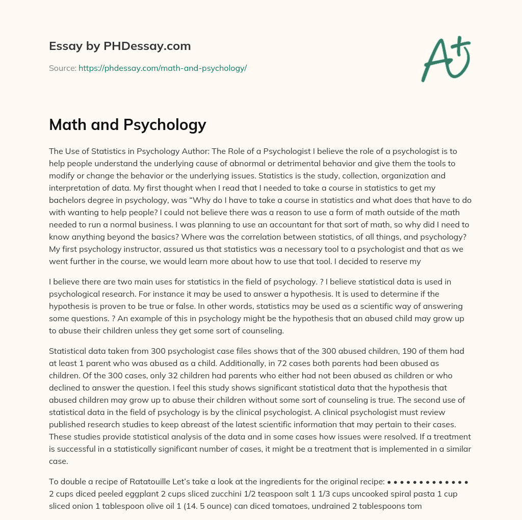 Math and Psychology