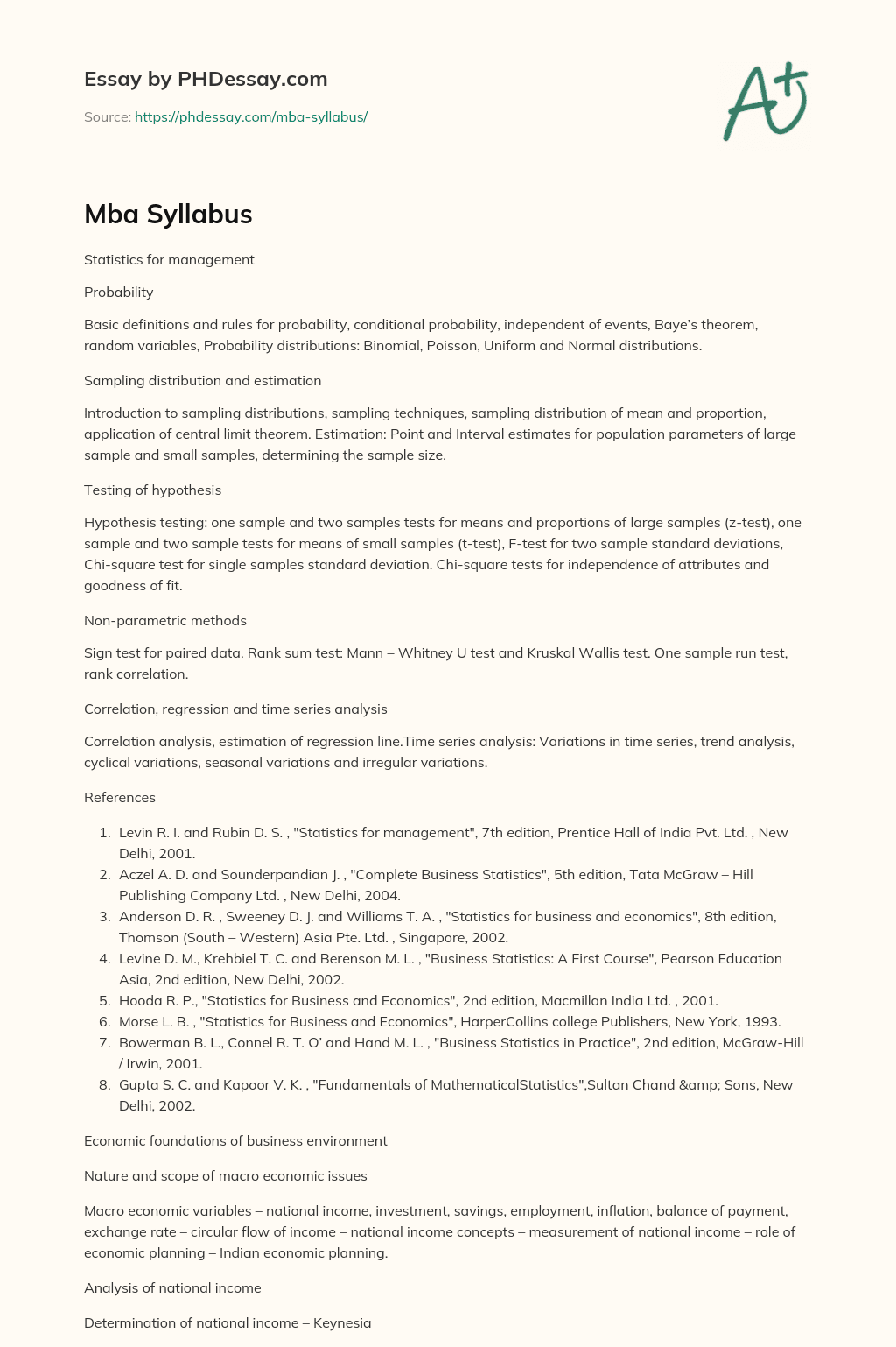 Economic foundations of business environment essay