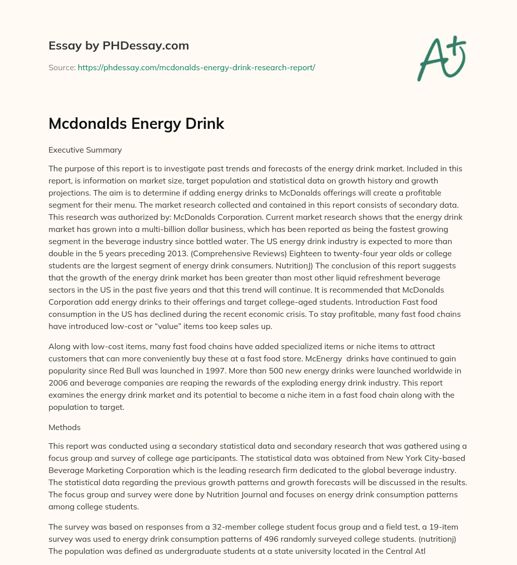 Mcdonalds Energy Drink