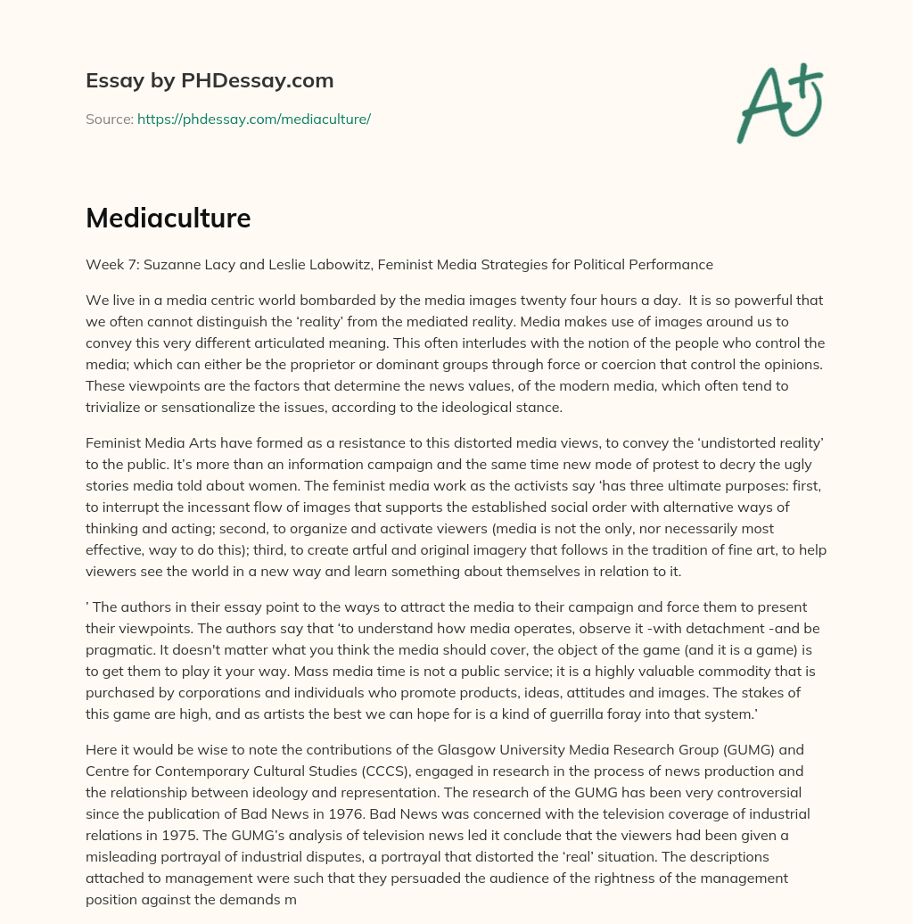 Mediaculture essay