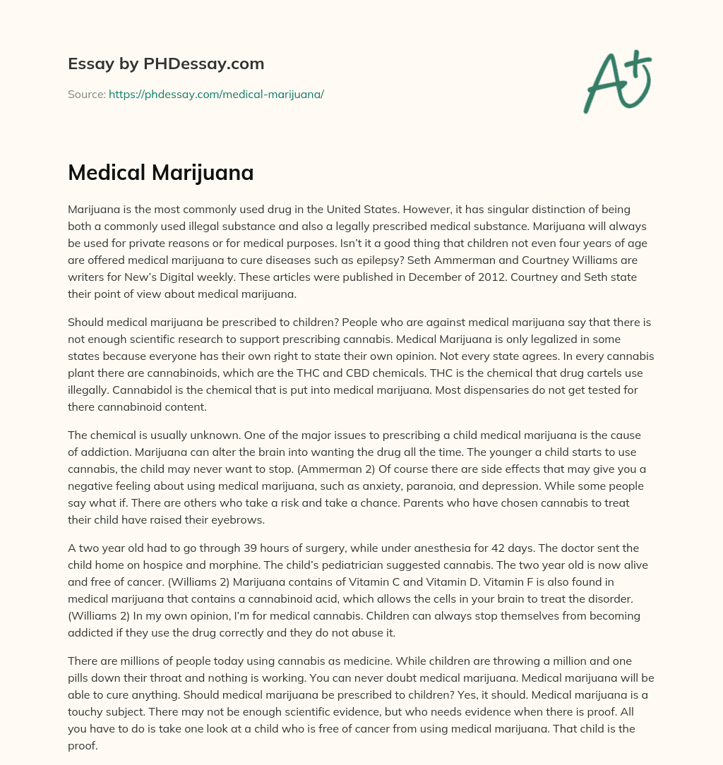 Medical Marijuana essay