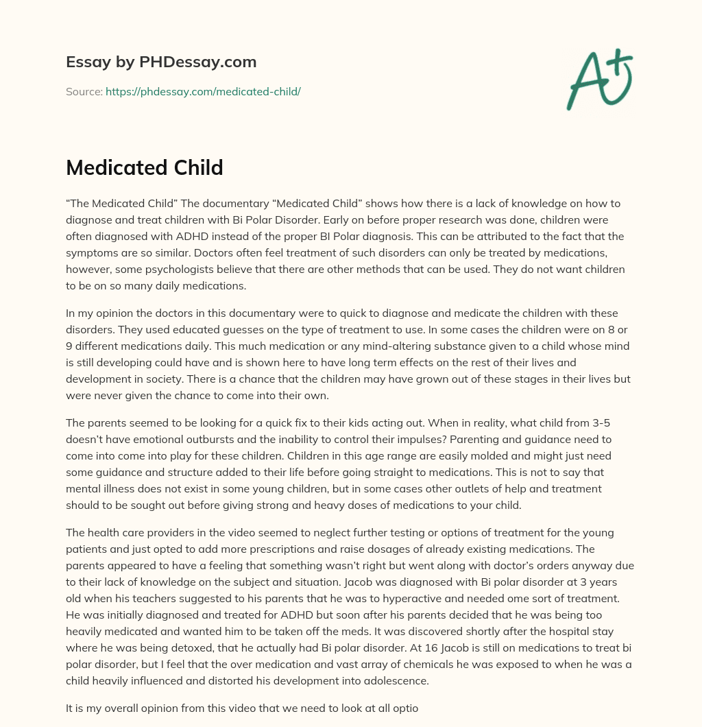 Medicated Child essay