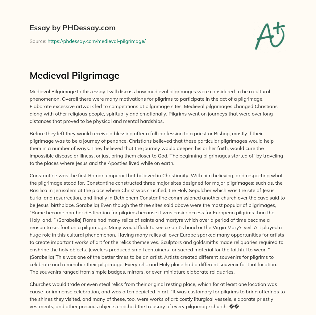 Medieval Pilgrimage essay