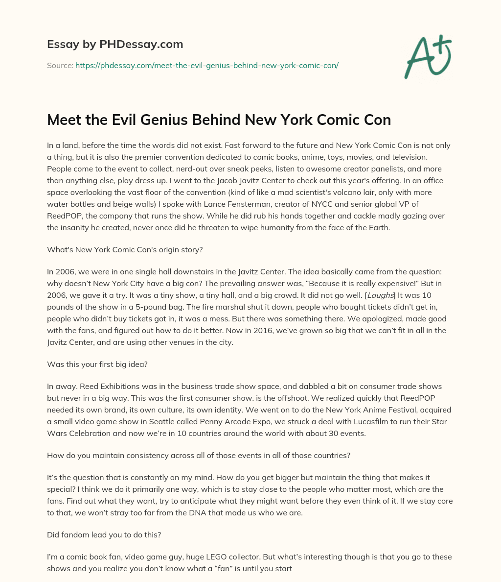 Meet the Evil Genius Behind New York Comic Con essay