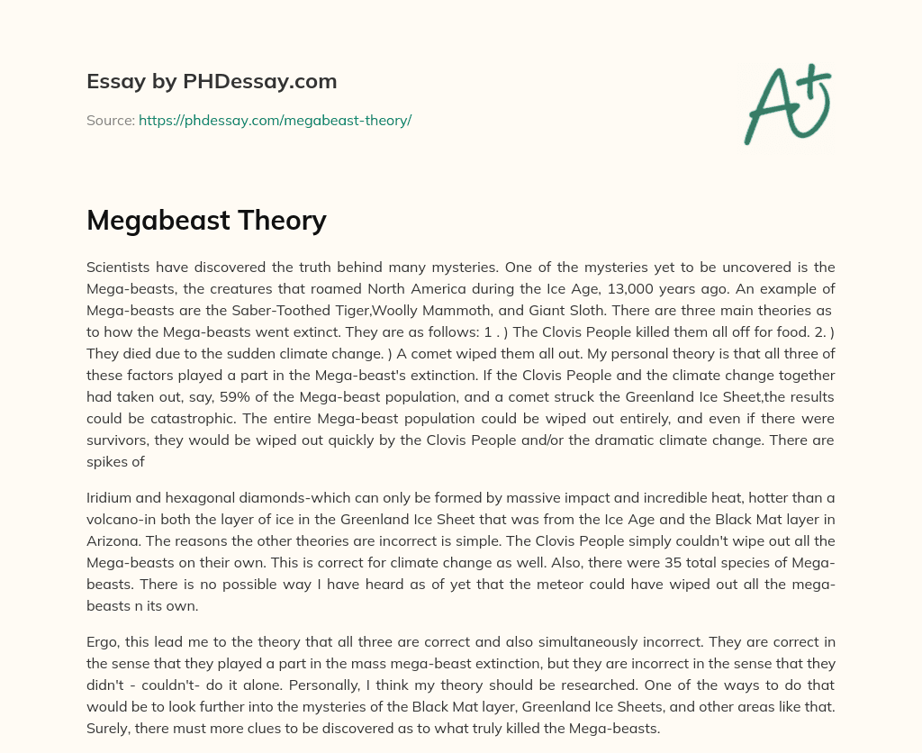 Megabeast Theory essay