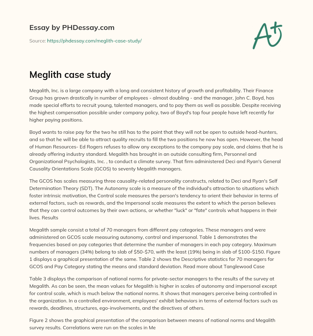 Meglith case study essay