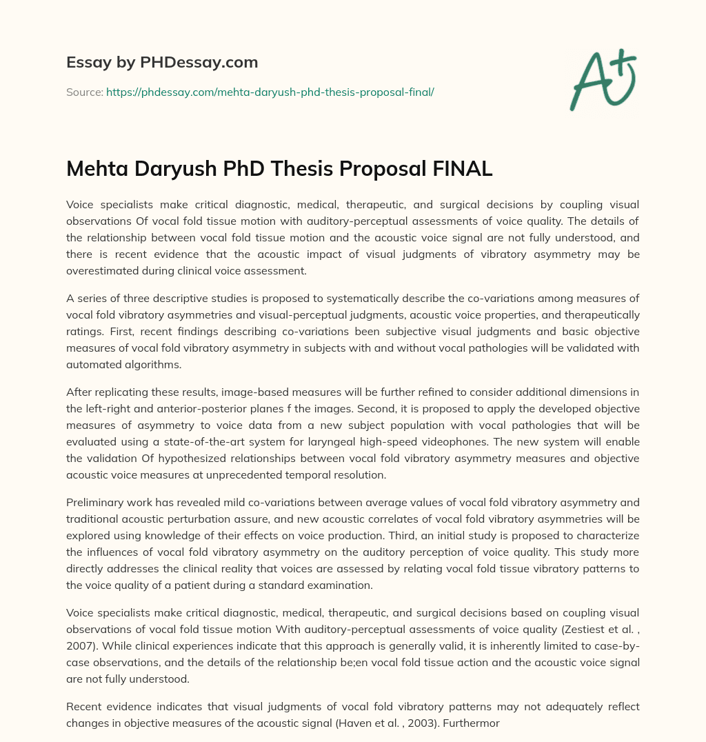 Mehta Daryush PhD Thesis Proposal FINAL essay