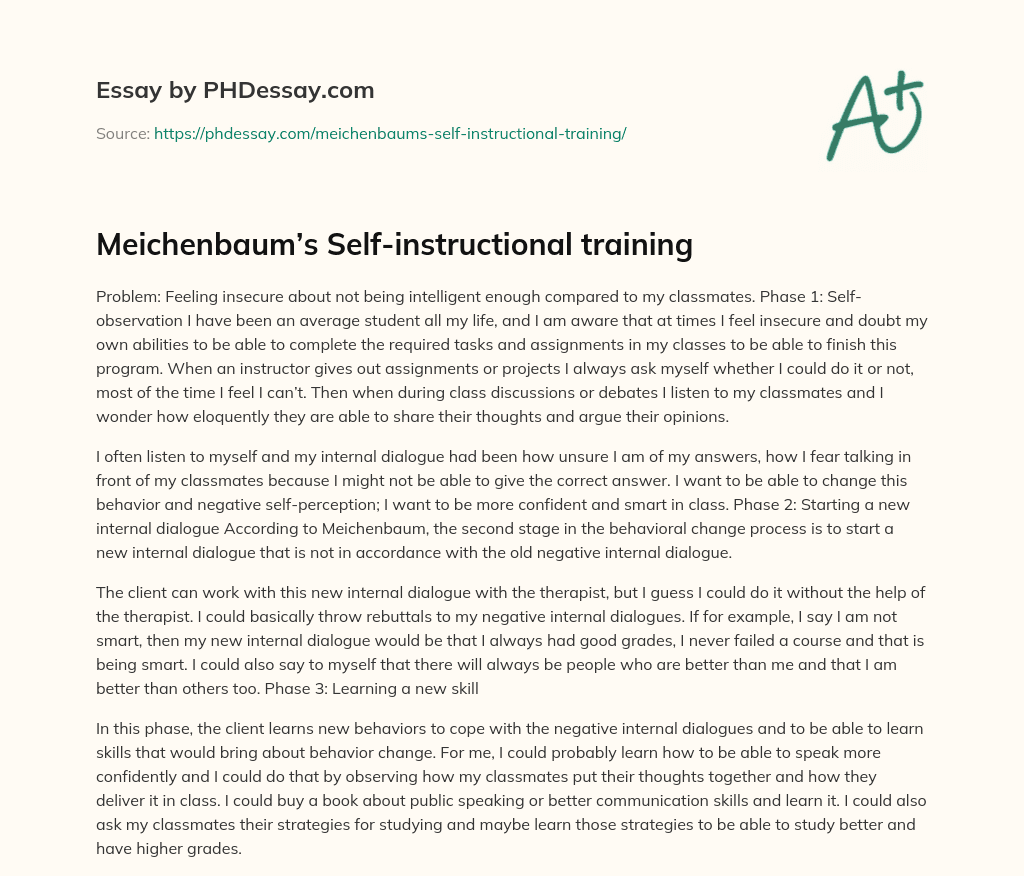 meichenbaum-s-self-instructional-training-example-400-words