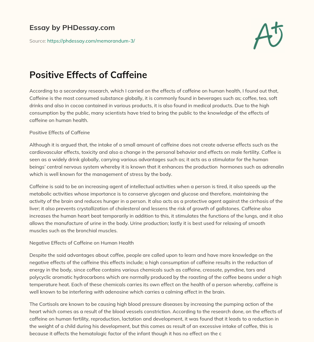 Positive Effects of Caffeine essay