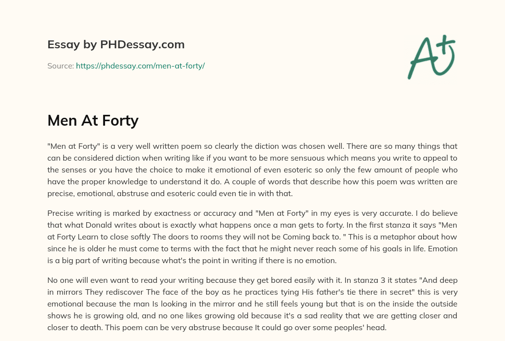 Men At Forty essay