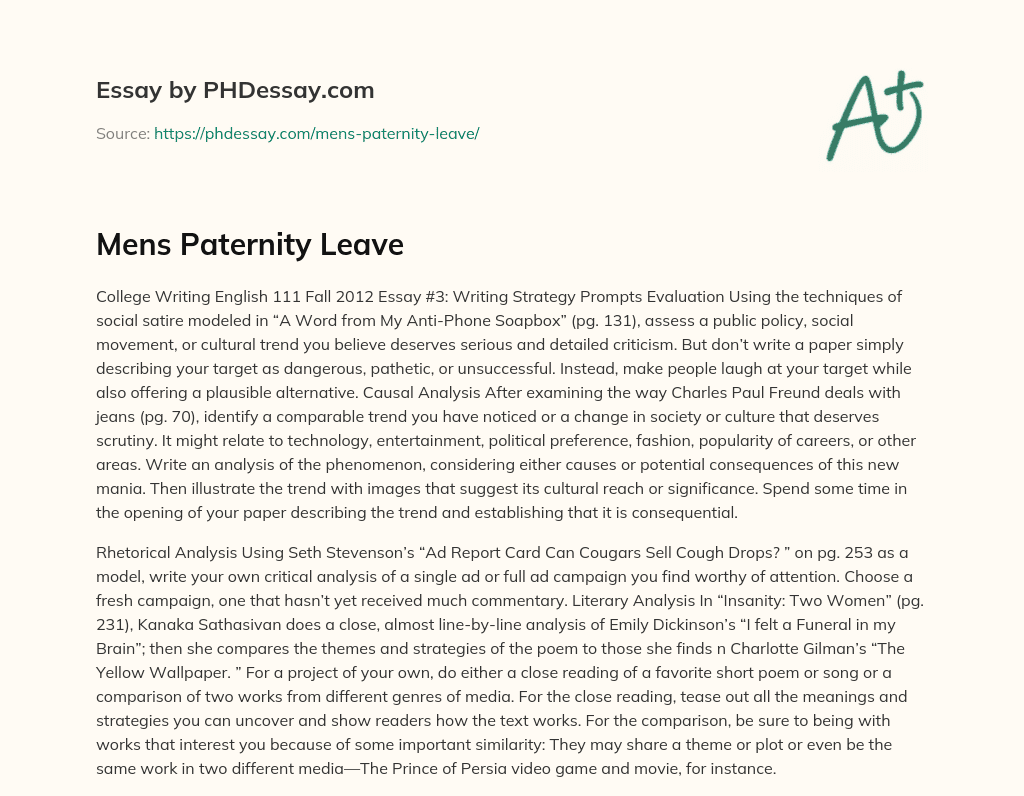 argumentative essay on paternity leave