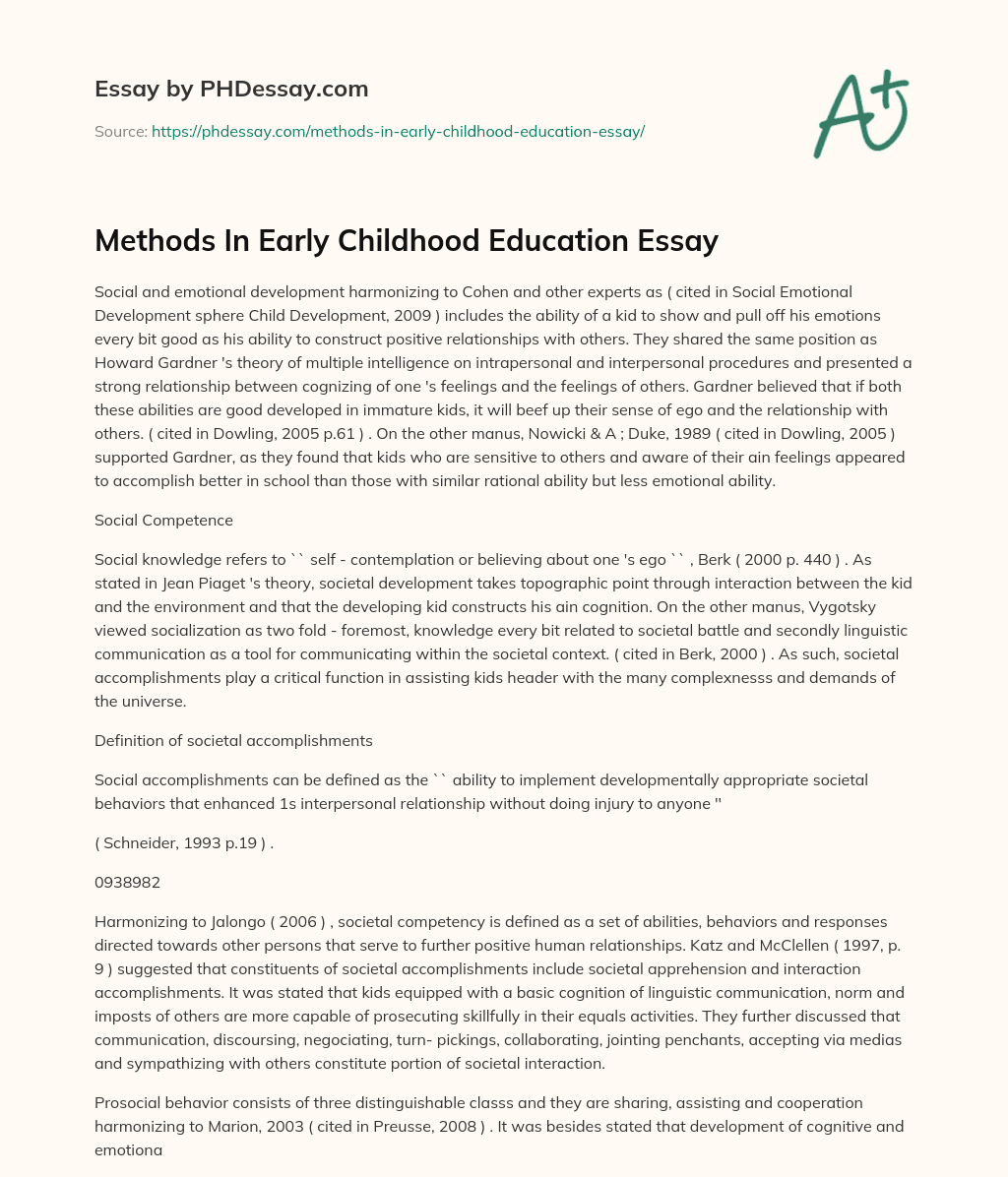 essay about childhood development