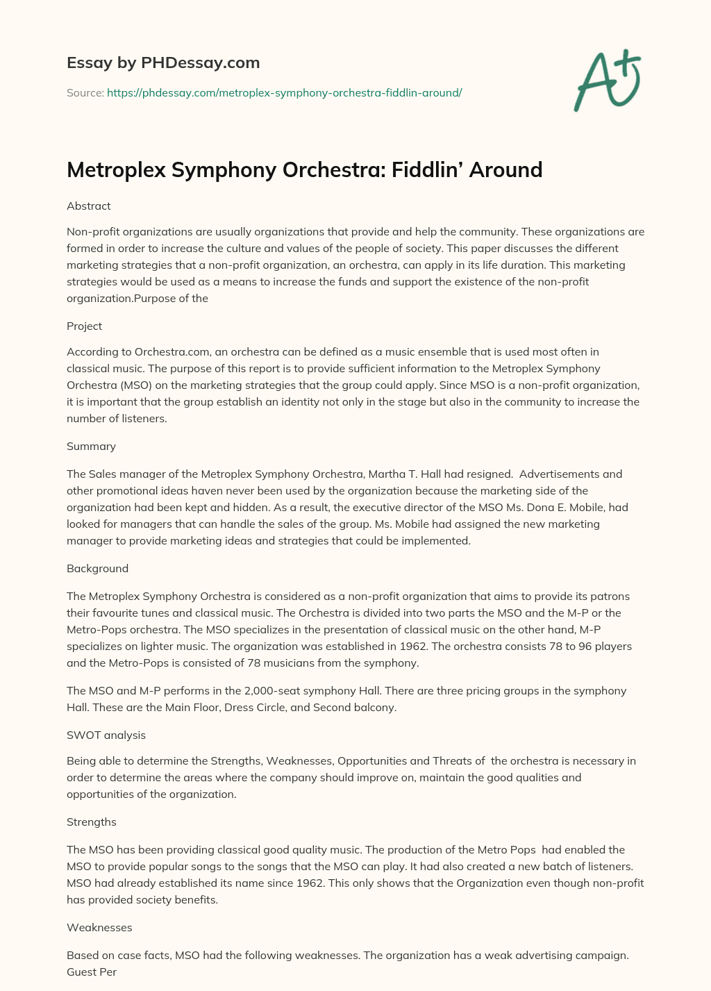 Metroplex Symphony Orchestra: Fiddlin’ Around essay