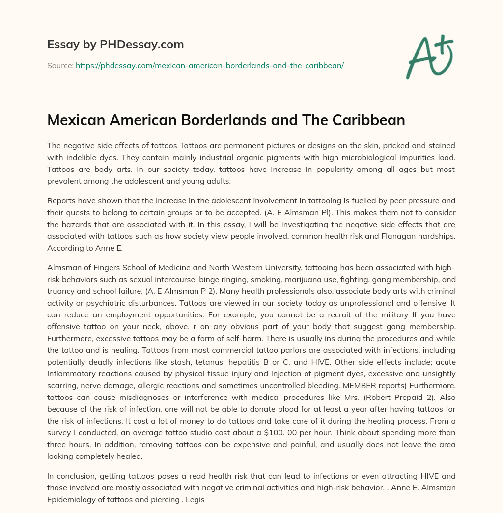 Mexican American Borderlands and The Caribbean essay